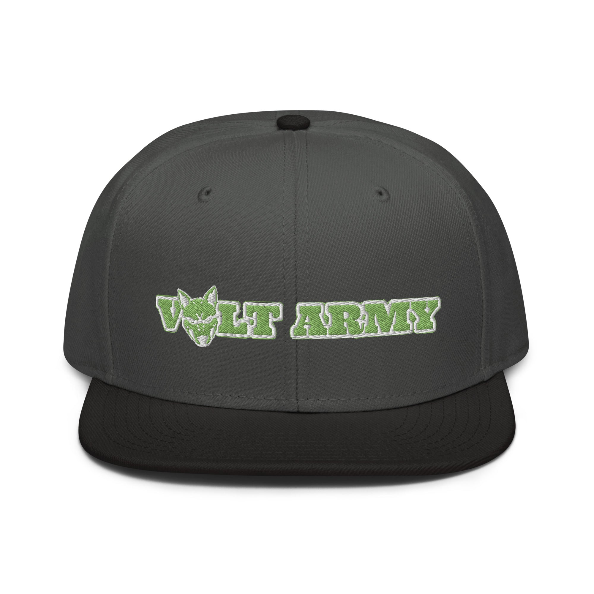 Volt Army White n Green Embroidery Snapback⚡️NFTees - NFTees365