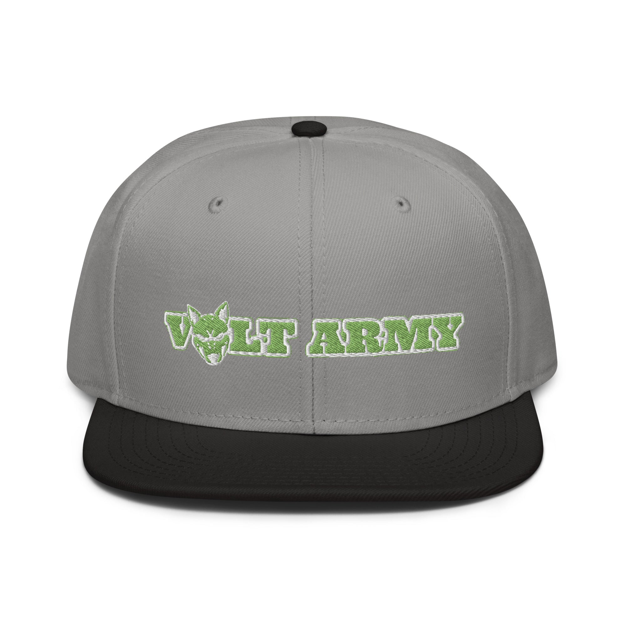 Volt Army White n Green Embroidery Snapback⚡️NFTees - NFTees365